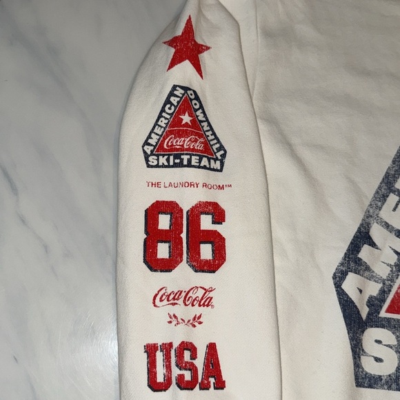 NWT The Laundry Room Women’s American Downhill Ski Team Sweatshirt White Red - Picture 5 of 11
